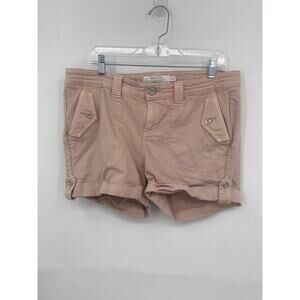 Torrid Pink Jean Roll Hem Shorts 14 Slant Pockets Button